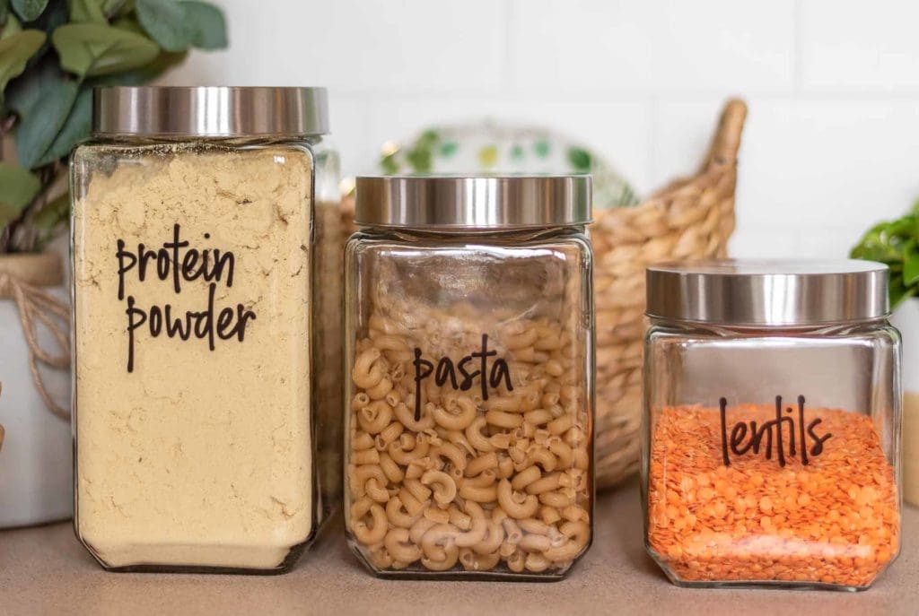 pantry containers with labels